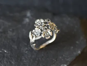 Silver Flower Ring - Chunky Flower Ring - Large Flower Ring
