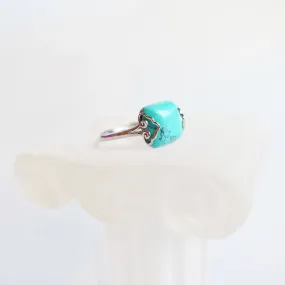 Silver Square Turquoise Ring