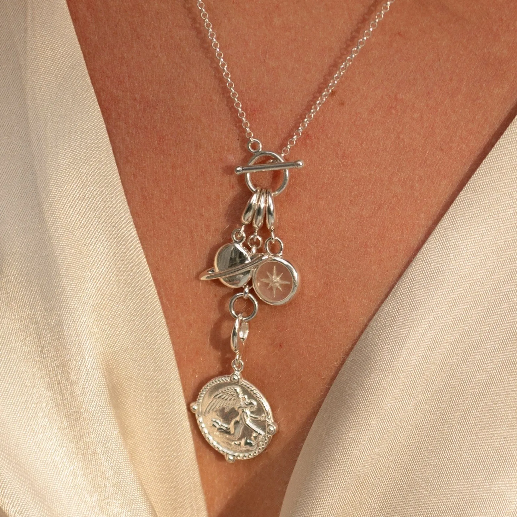 Silver White Star Resin Capture Charm