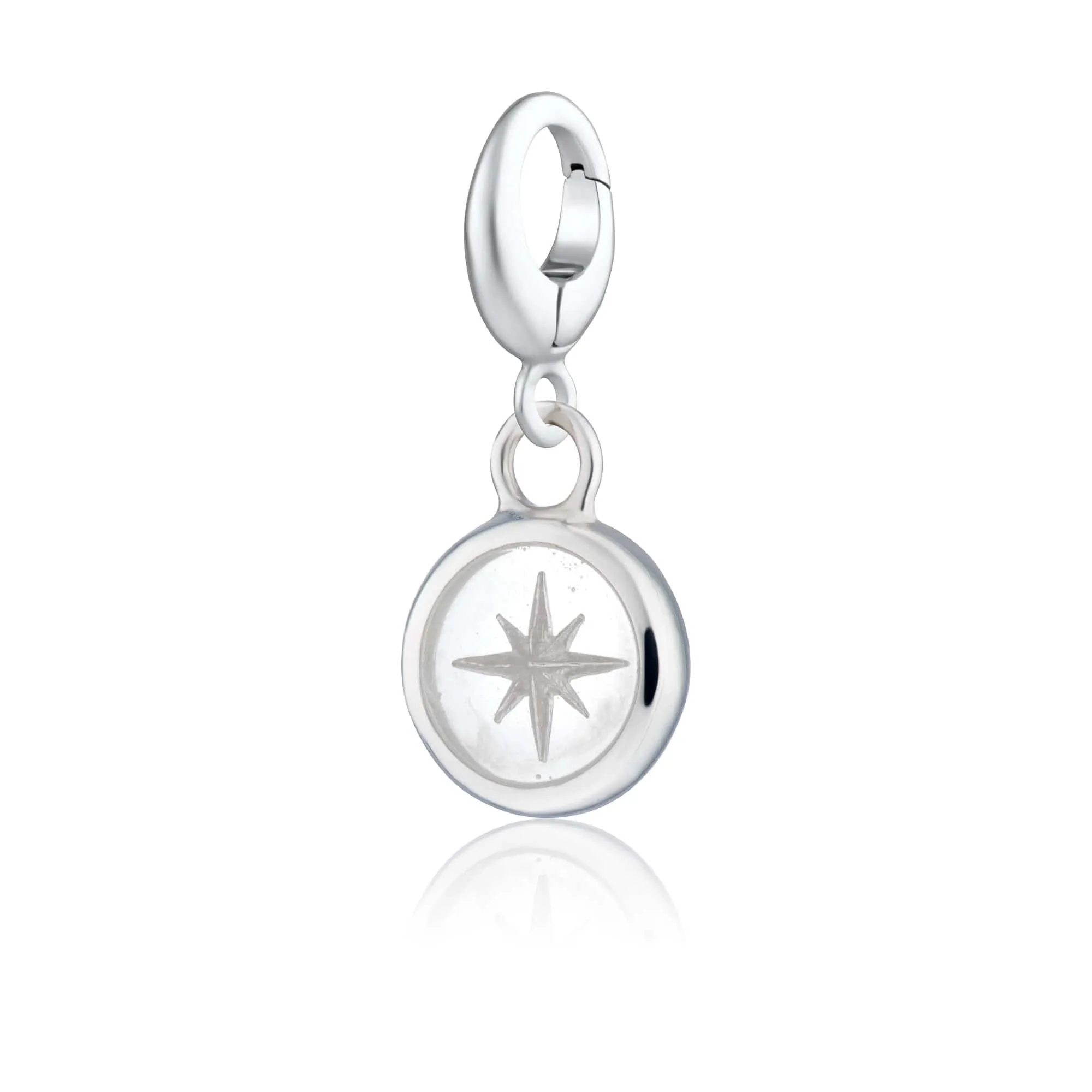 Silver White Star Resin Capture Charm