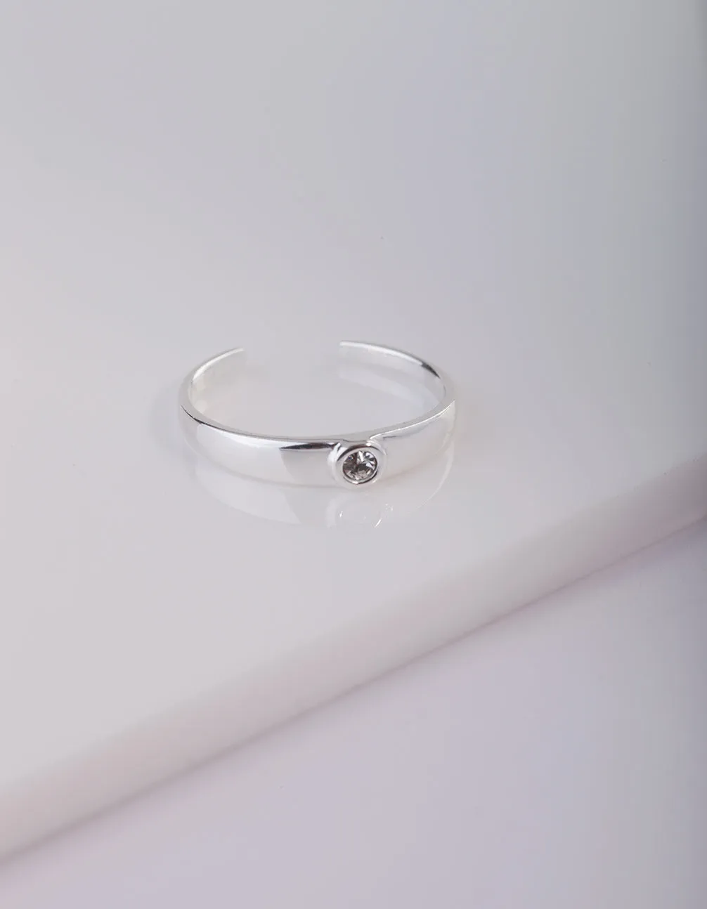 Simple Diamante Sterling Silver Toe Ring