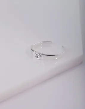 Simple Diamante Sterling Silver Toe Ring
