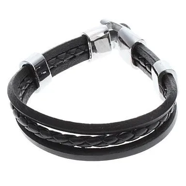 Single Color Cross Weave Leather Galloon Bracelet