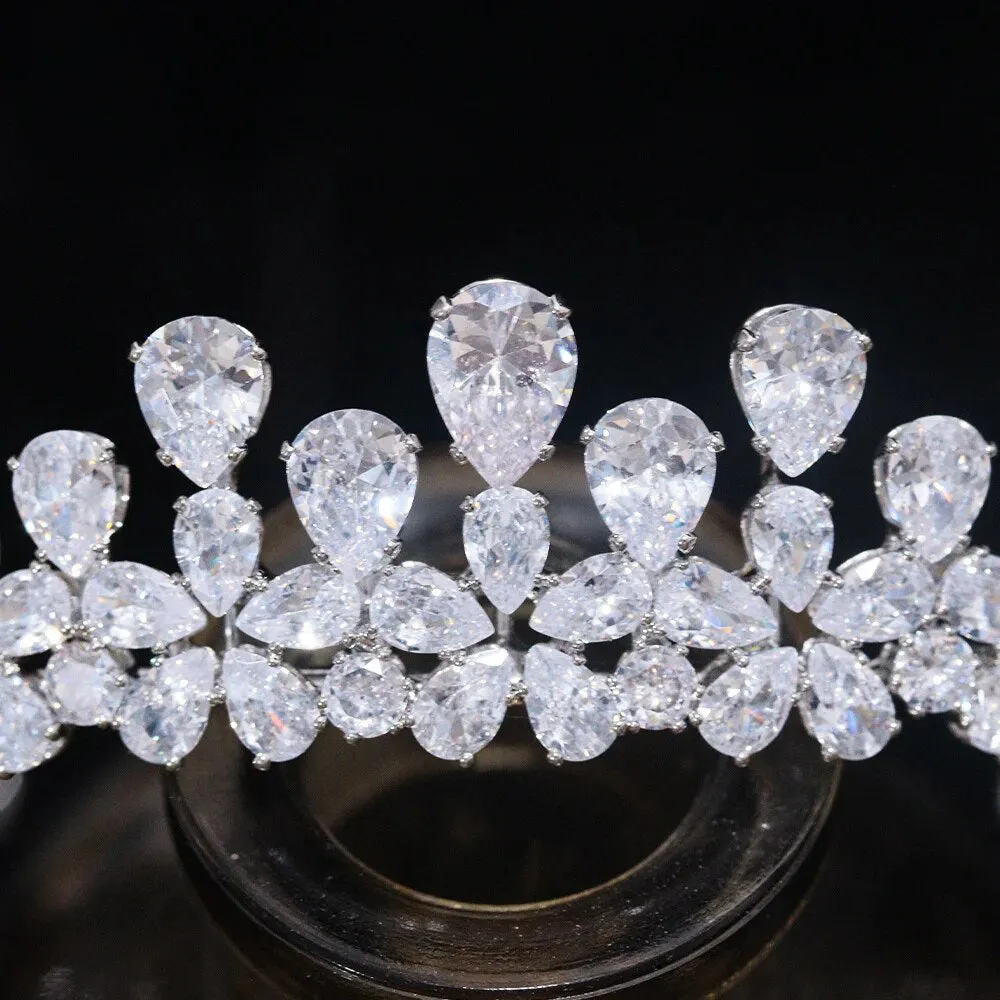 Small Tiara and Crown Zirconia Headpiece