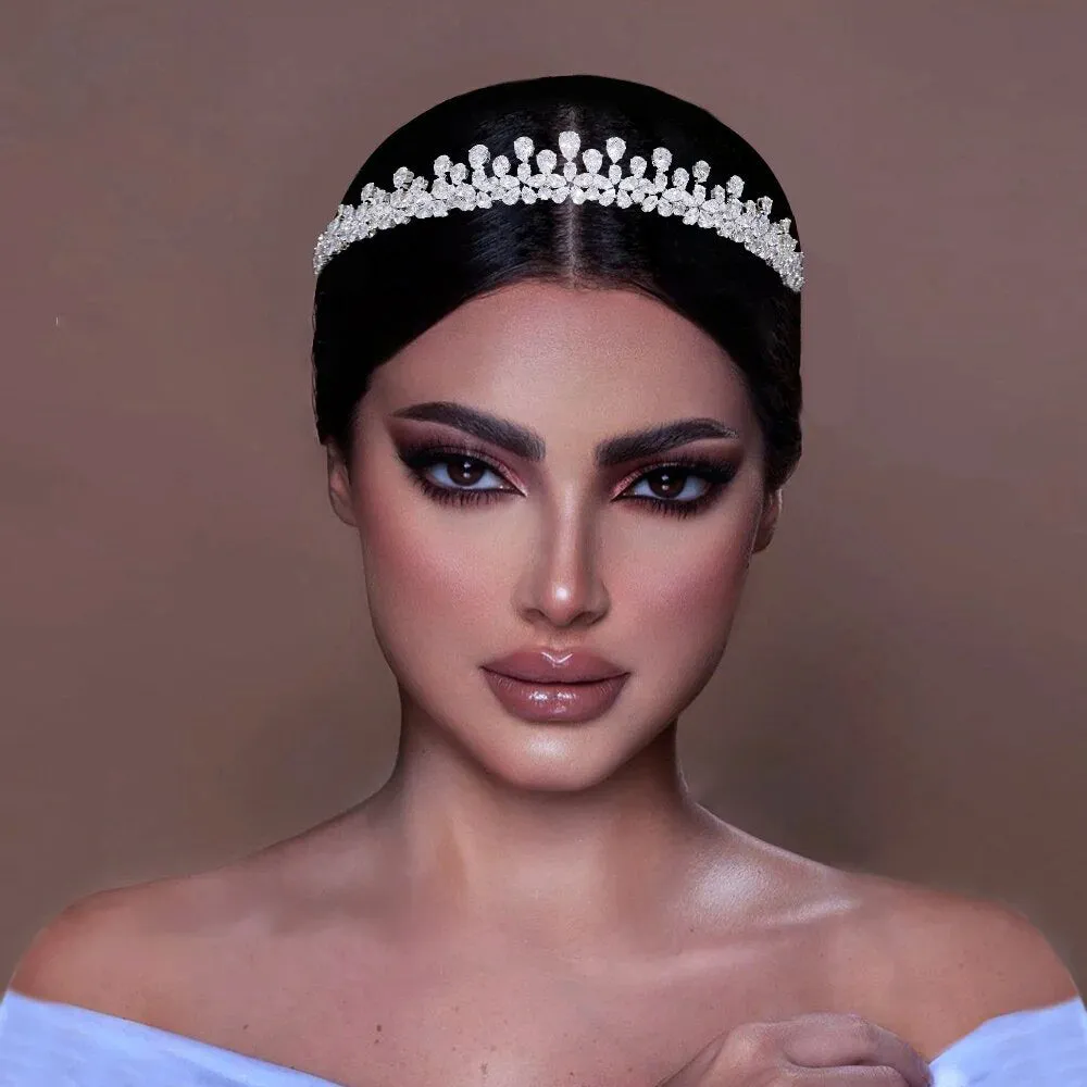 Small Tiara and Crown Zirconia Headpiece