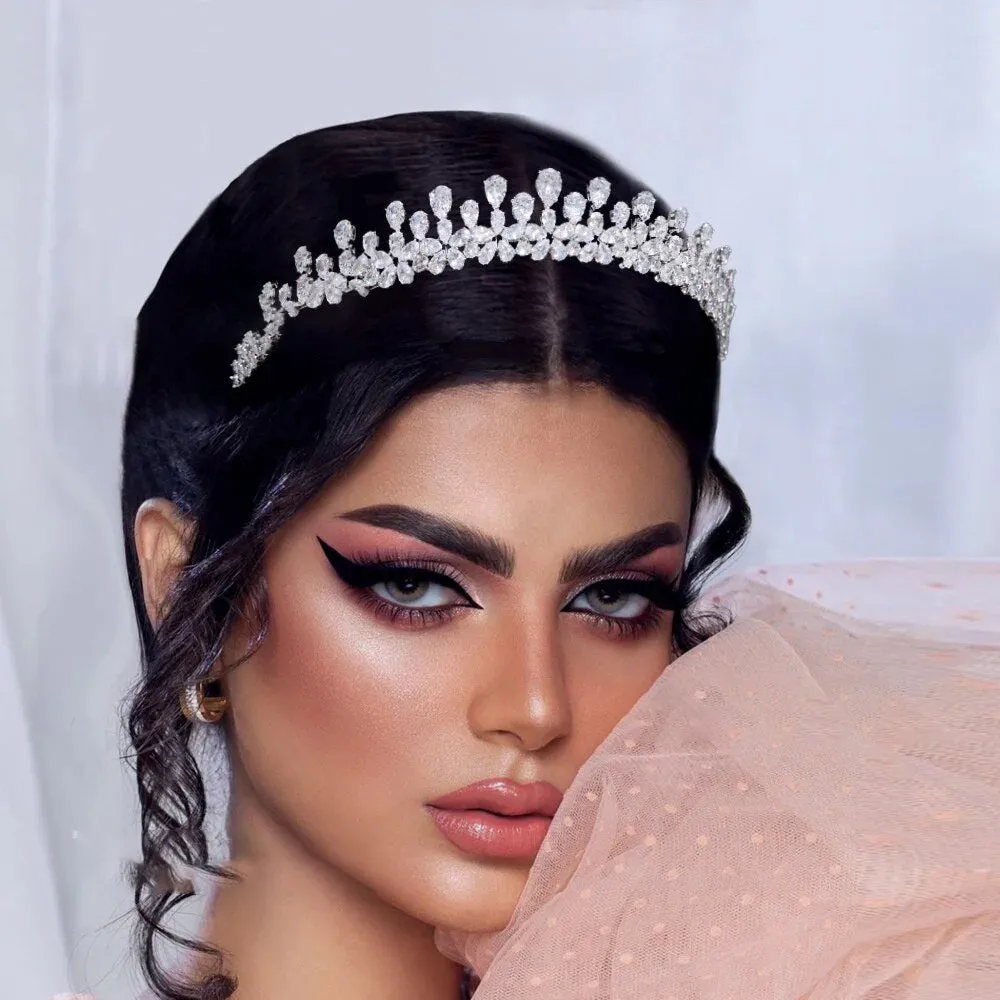 Small Tiara and Crown Zirconia Headpiece