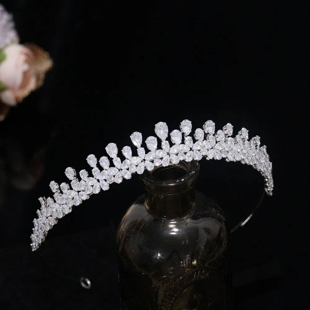 Small Tiara and Crown Zirconia Headpiece