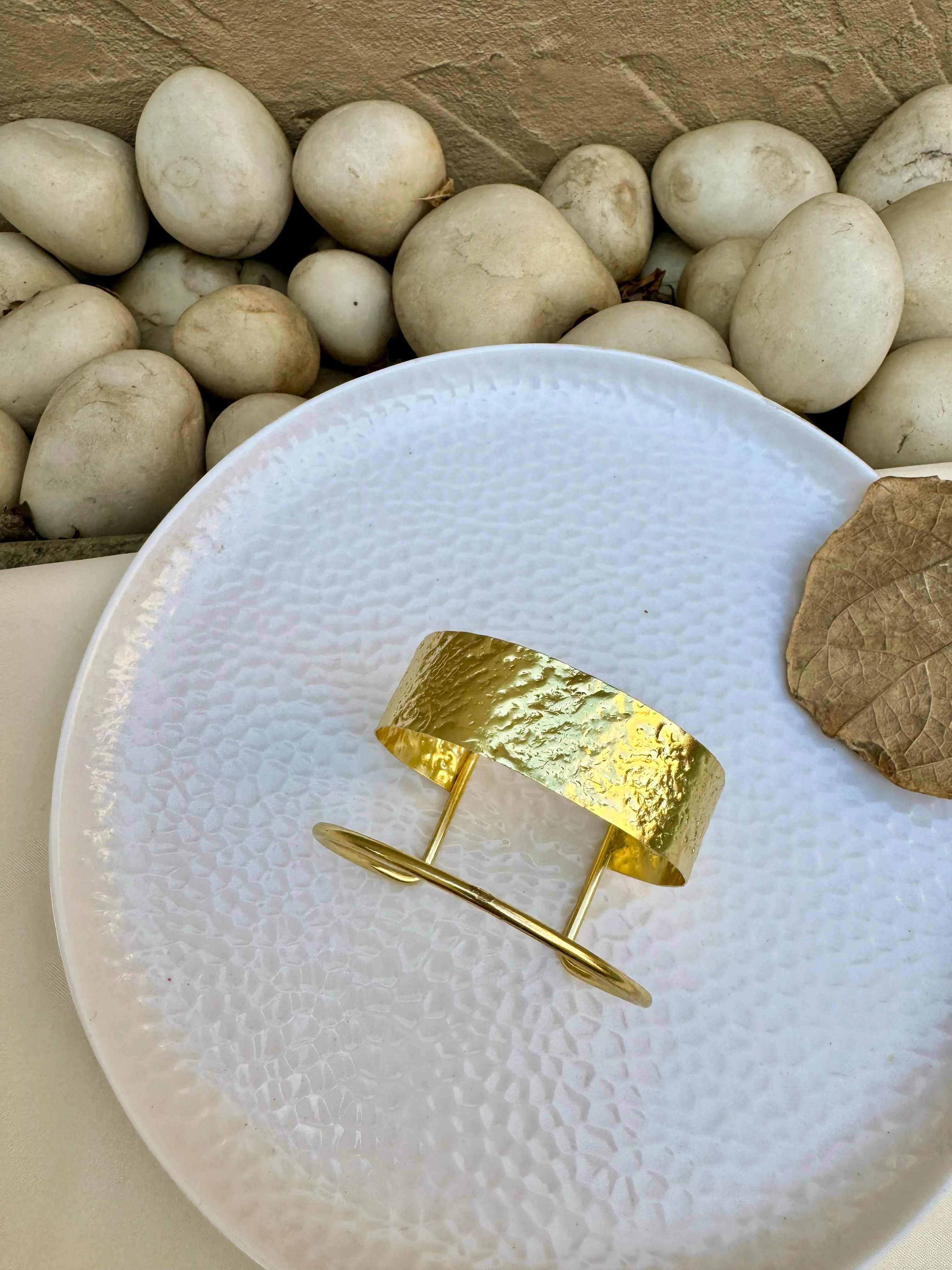 Spaced Block Statement Brass Bracelet (Anti Tarnish)
