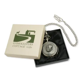 Spaniel Head Engraved Pocket Watch