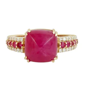 Square Pyramid Pave Diamond Designer Ring In 18K Yellow Gold For Engagement