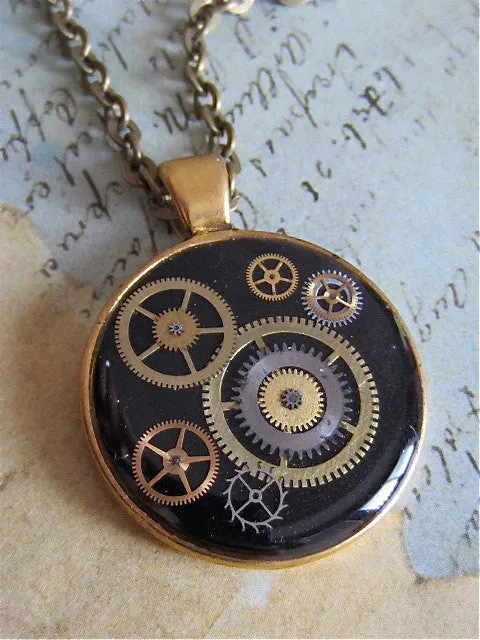 Steampunk necklace - Orbit - Steampunk Neckalace Pendant