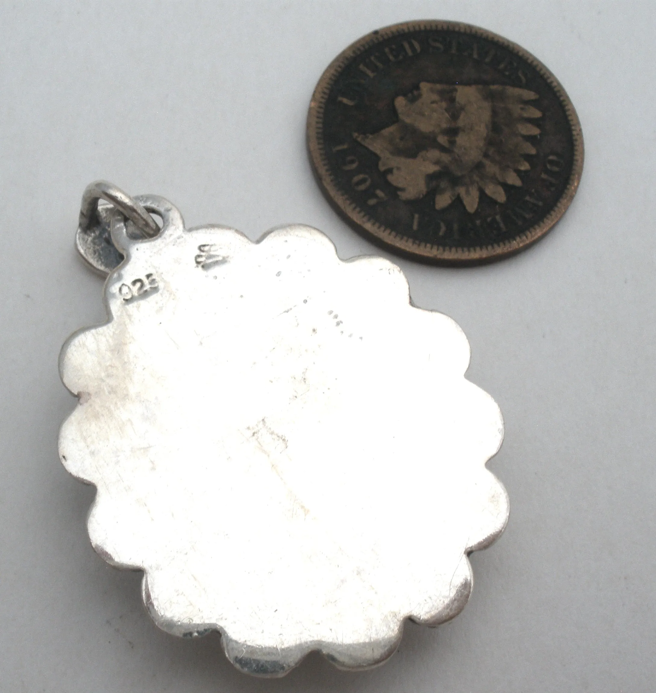 Sterling Silver Black Onyx Pendant Vintage