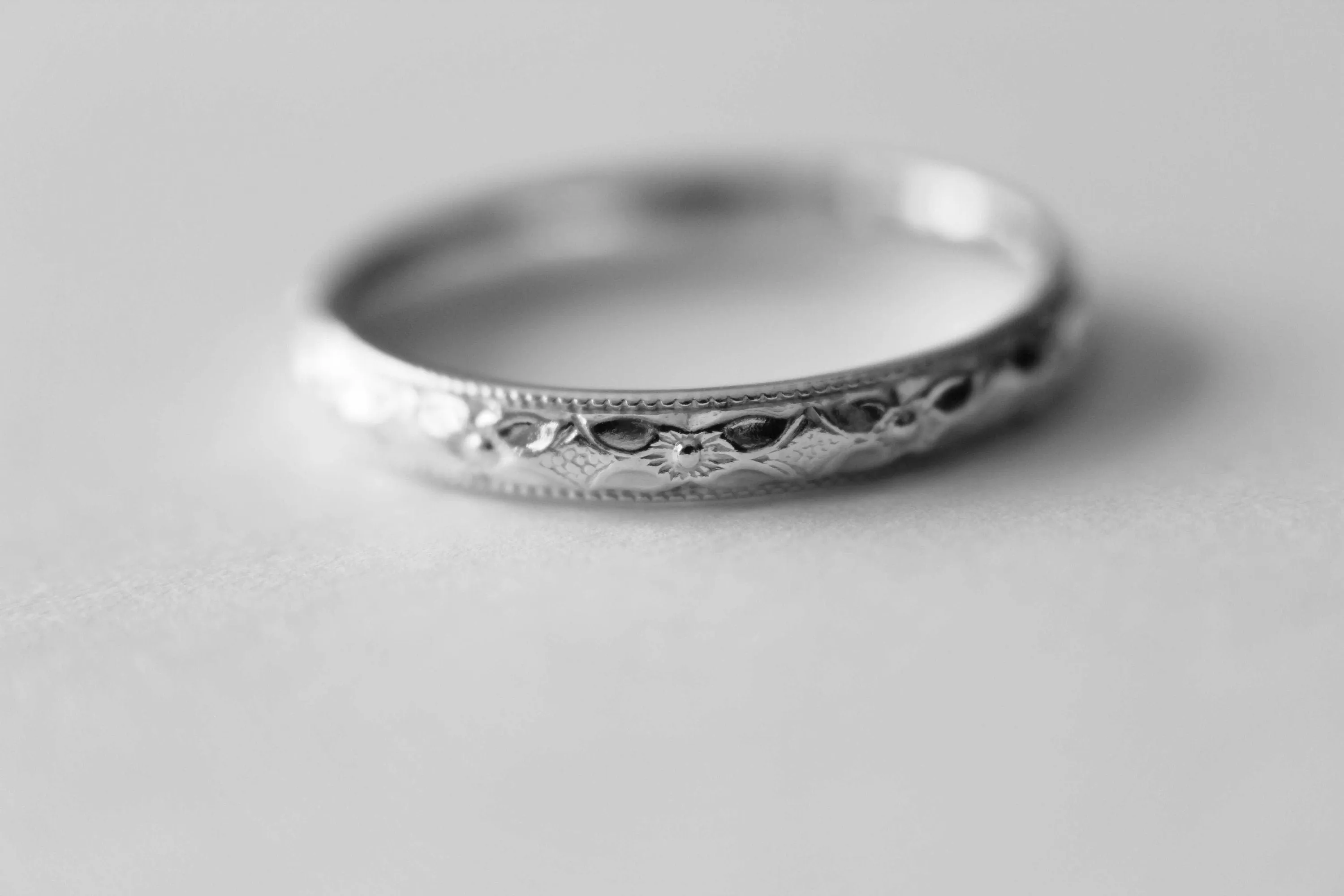 Sterling Silver Flower Ring, Sterling Silver Floral Ring, Sterling Silver Floral Band, Silver Floral Ring, Simple Floral Ring,Floral Jewelry