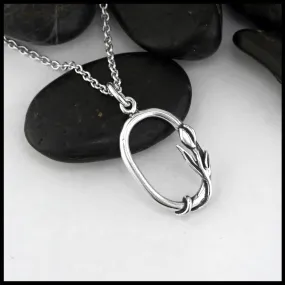 Sterling Silver Oval Tulip Pendant