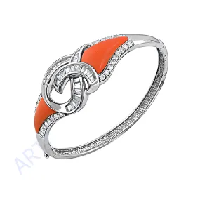 Stunning Cubic Zirconia Gemstone Bracelet - Elegant CZ Coral Bracelet