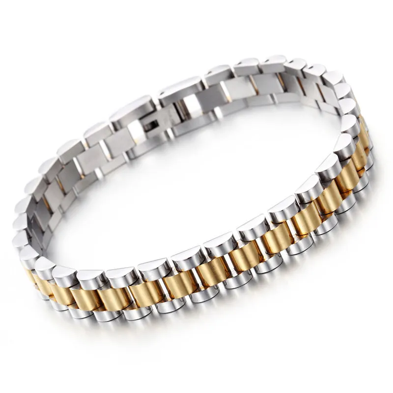 Stylish Customizable Titanium Steel Bracelet for Men - Classic European American Design