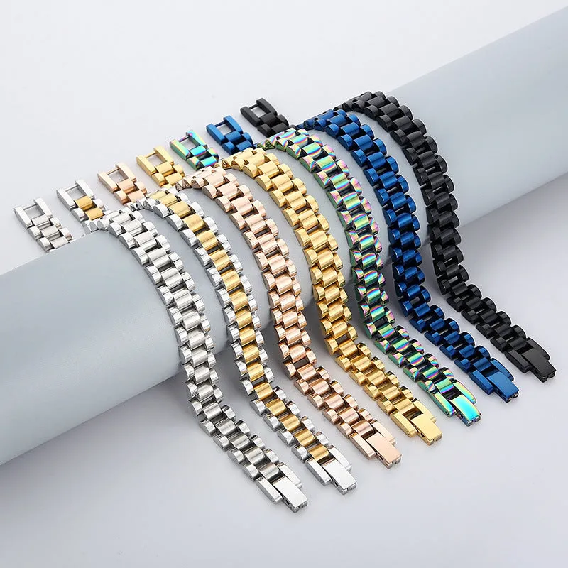 Stylish Customizable Titanium Steel Bracelet for Men - Classic European American Design