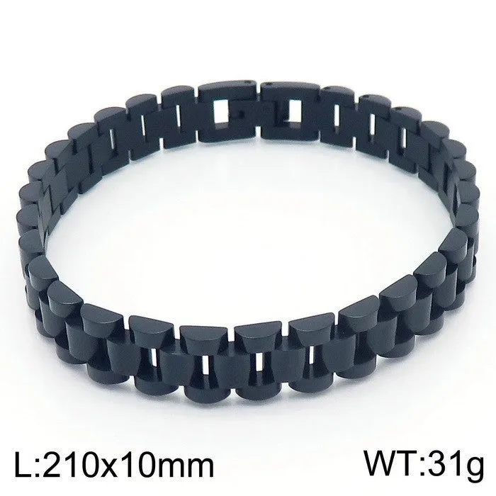 Stylish Customizable Titanium Steel Bracelet for Men - Classic European American Design