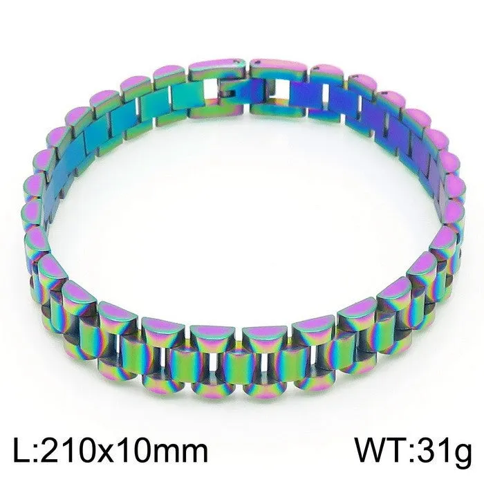 Stylish Customizable Titanium Steel Bracelet for Men - Classic European American Design
