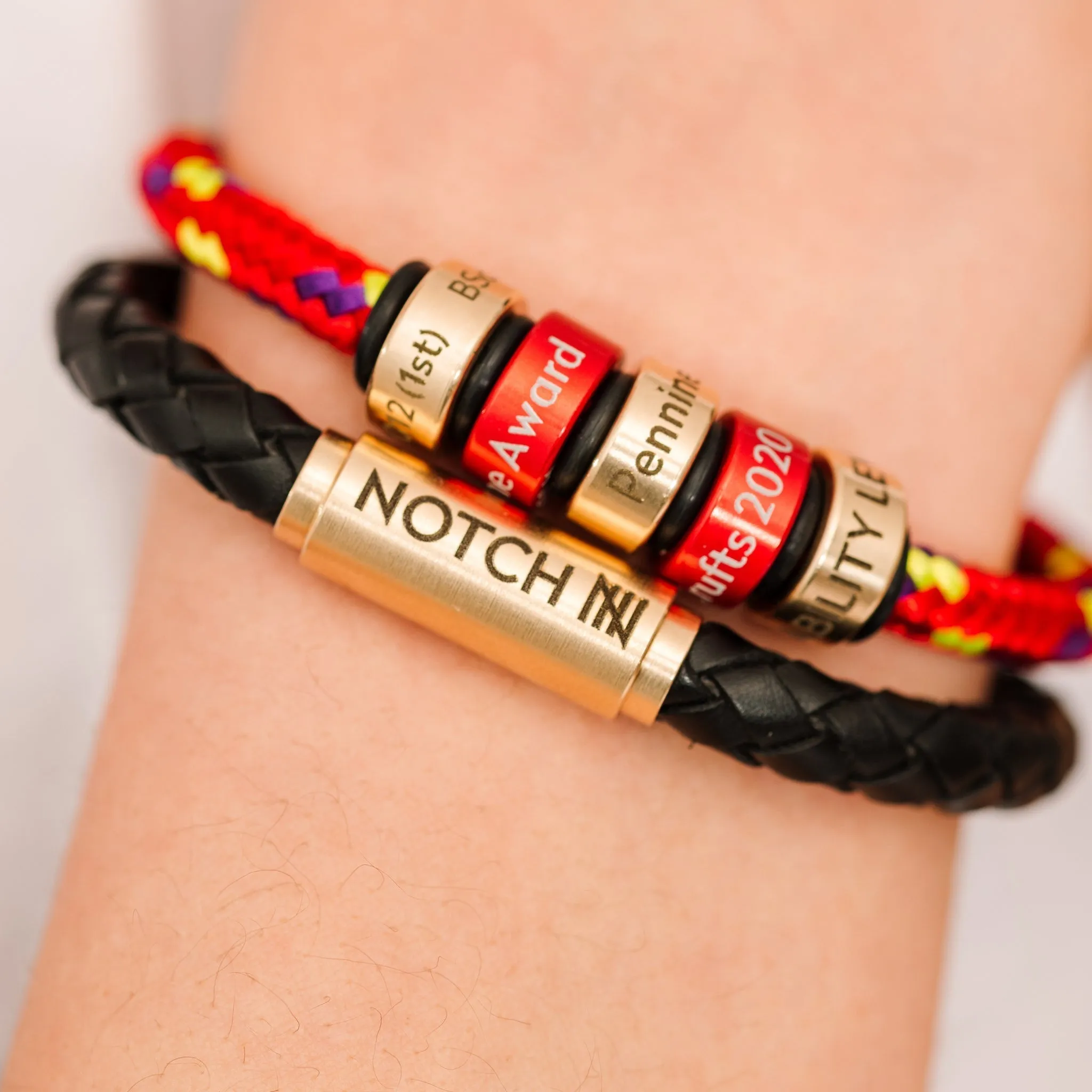 Sustainable OceanYarn NOTCH Bracelet - Coral Crush with Stainless Steel Clasp