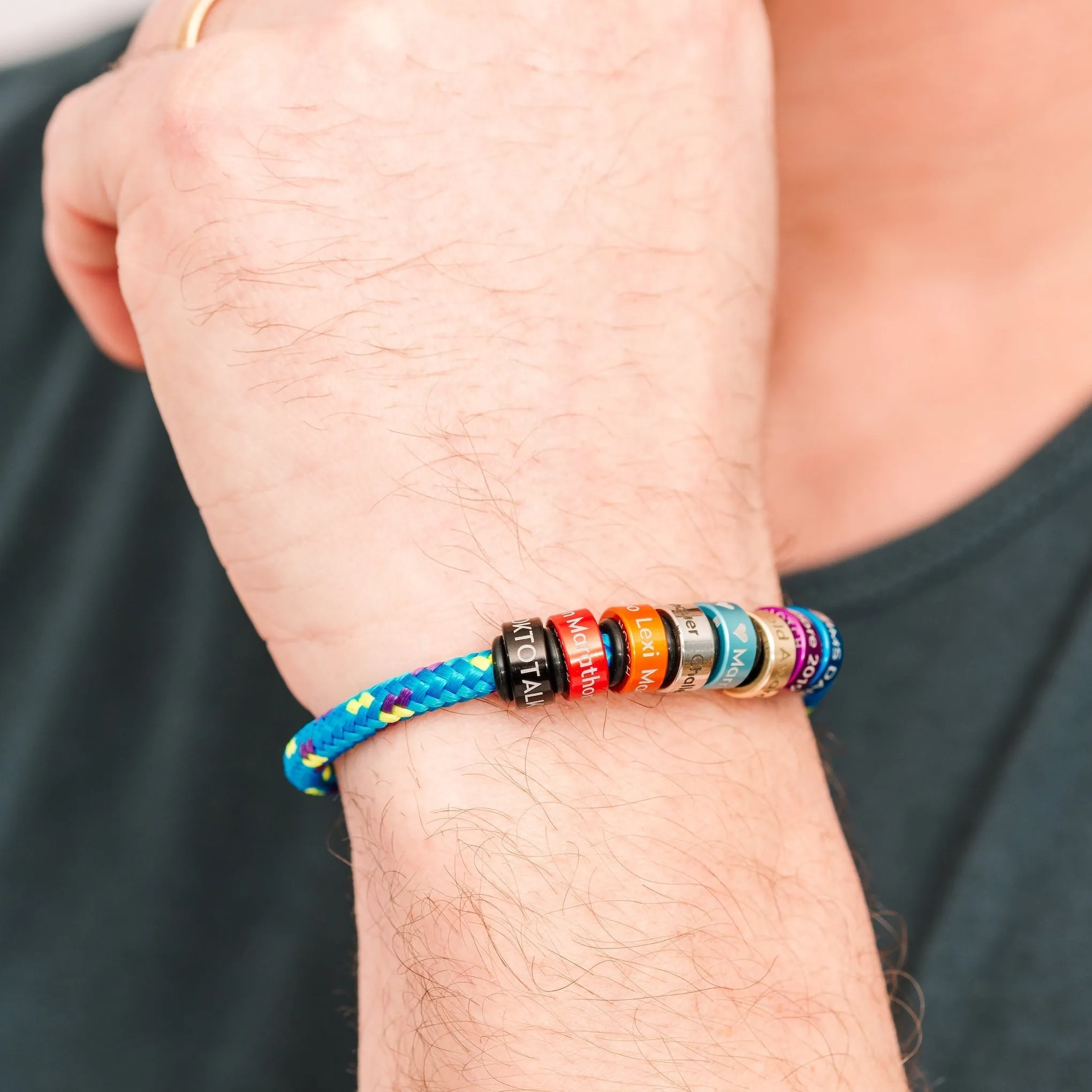 Sustainable OceanYarn NOTCH Bracelet - Coral Crush with Stainless Steel Clasp