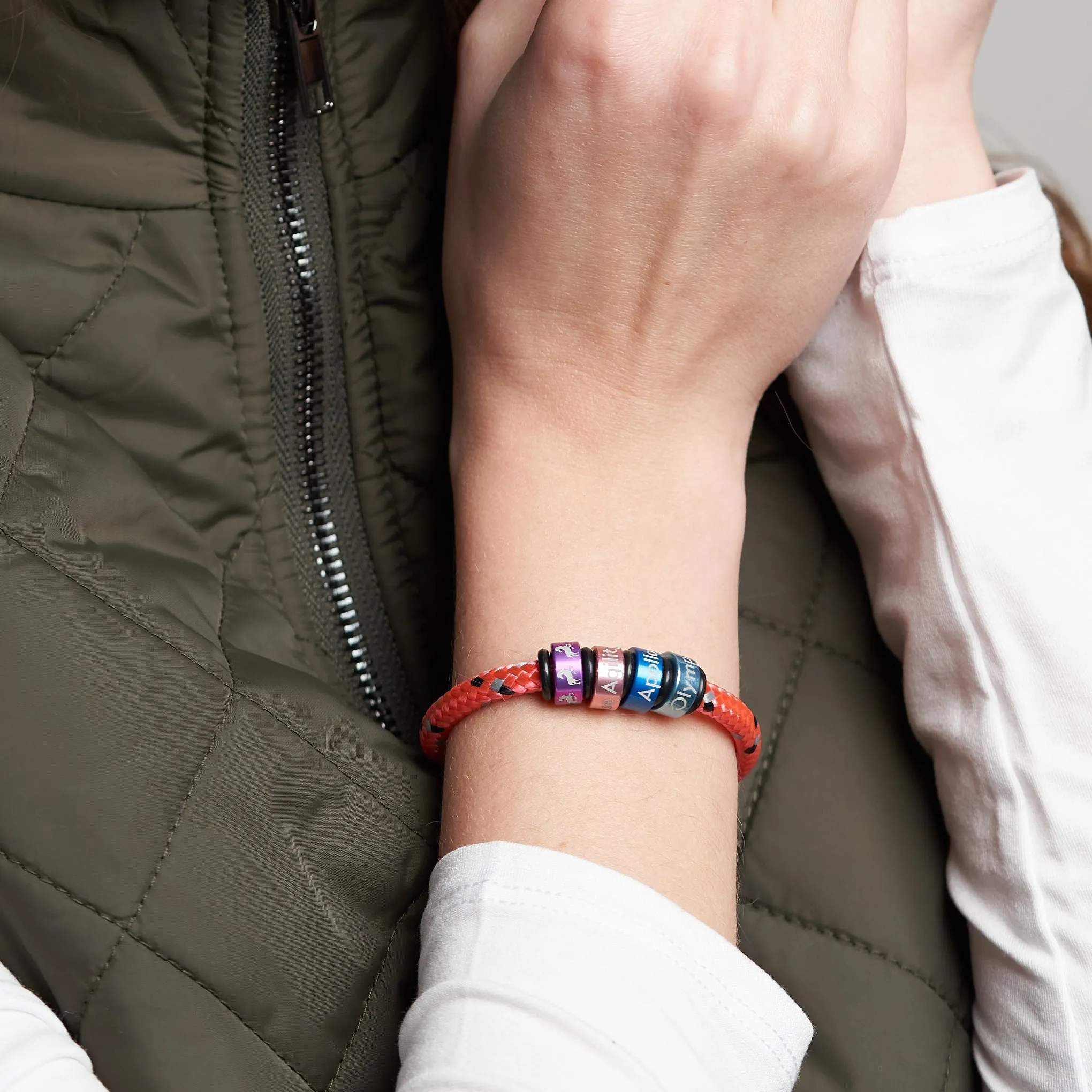 Sustainable OceanYarn NOTCH Bracelet - Coral Crush with Stainless Steel Clasp