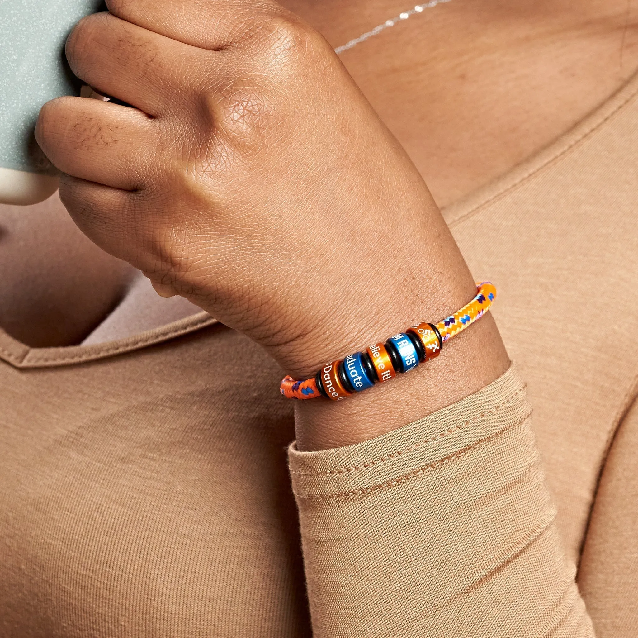 Sustainable OceanYarn NOTCH Bracelet - Coral Crush with Stainless Steel Clasp