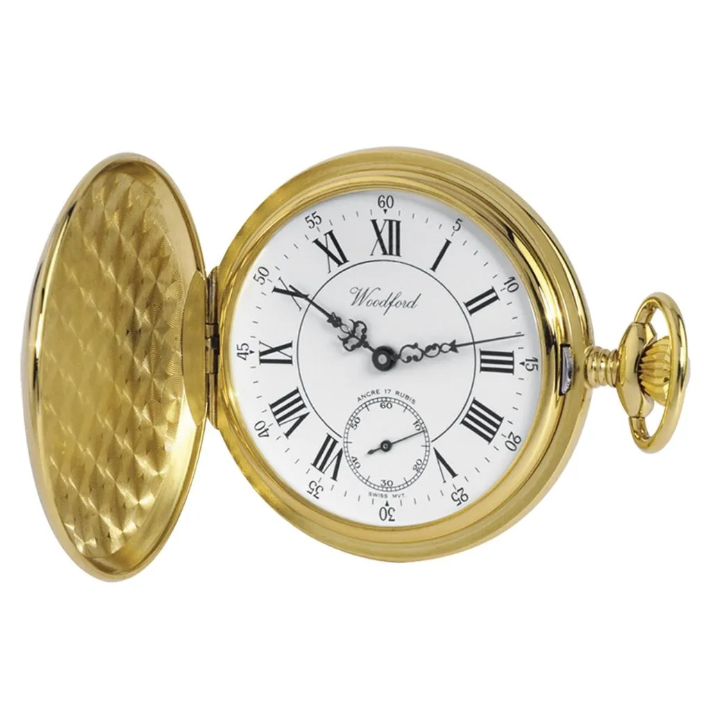 Swiss Movement Gold Plated Pocket Watch by Woodfords GP1009