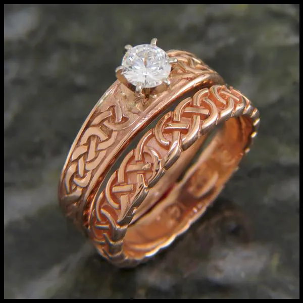 Tapered Knot Diamond Wedding Set