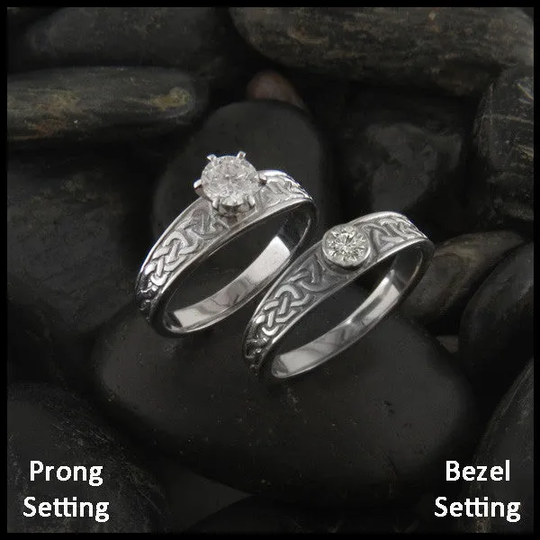 Tapered Knot Diamond Wedding Set