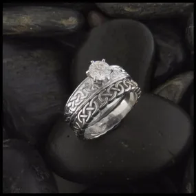 Tapered Knot Diamond Wedding Set