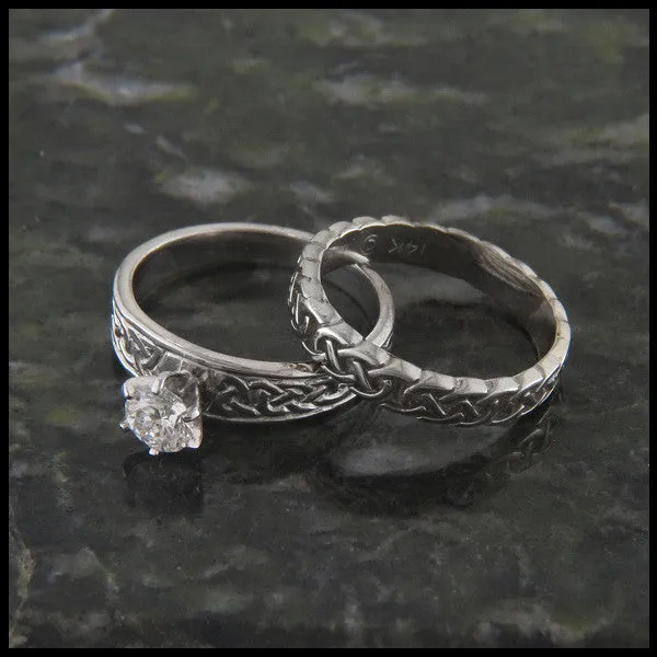 Tapered Knot Diamond Wedding Set