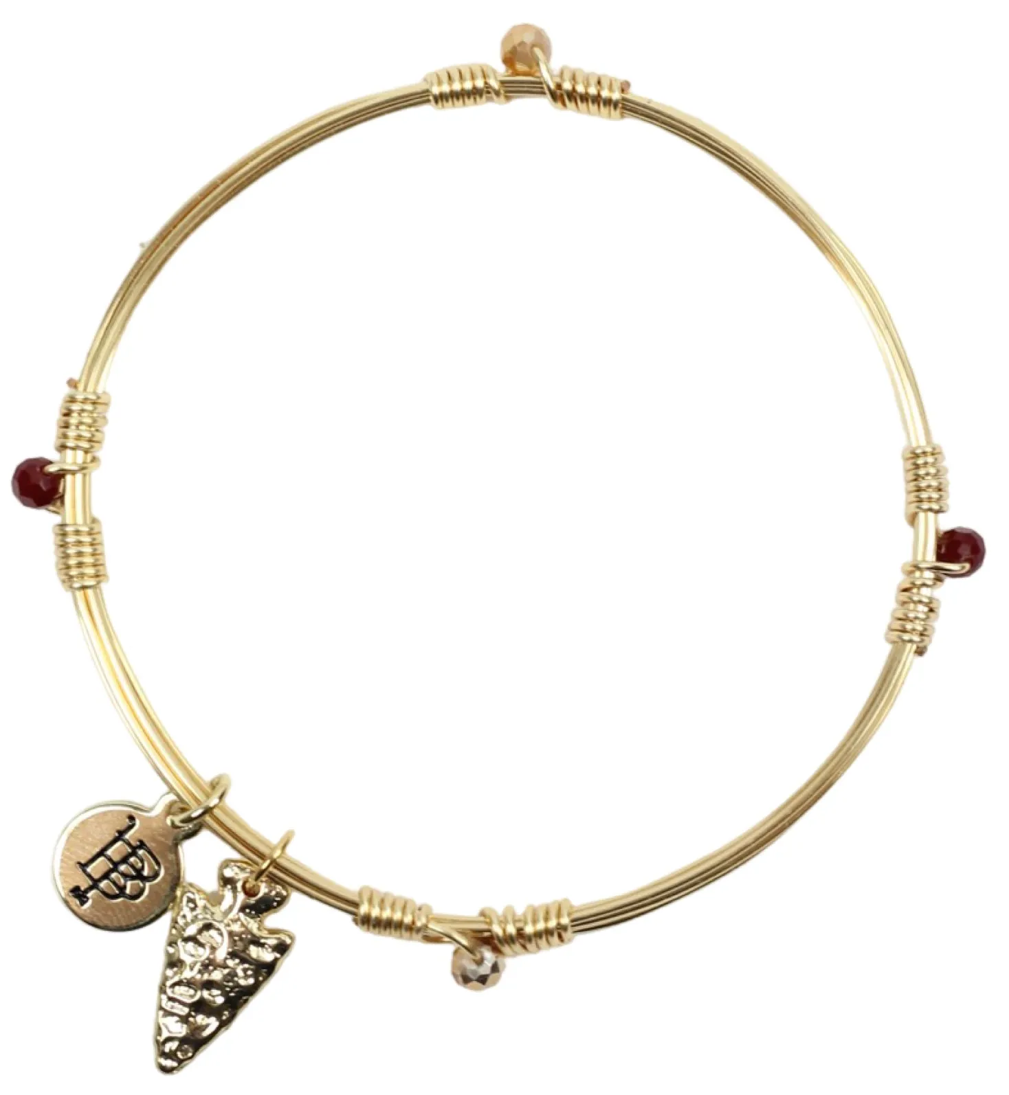 The Gameday Bangle - Garnet   Gold