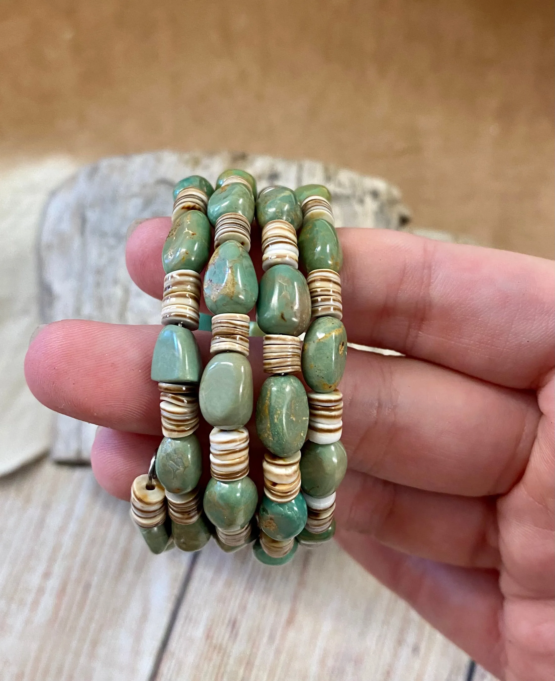 The Greta Green Turquoise Wrap Bracelet