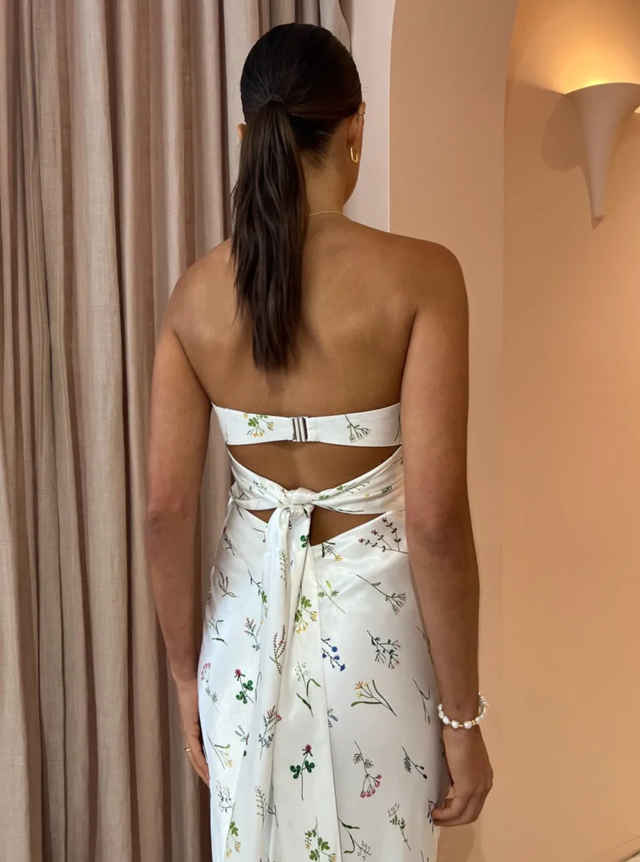 Third Form Field Flowers Strapless Midi Dress in Floral