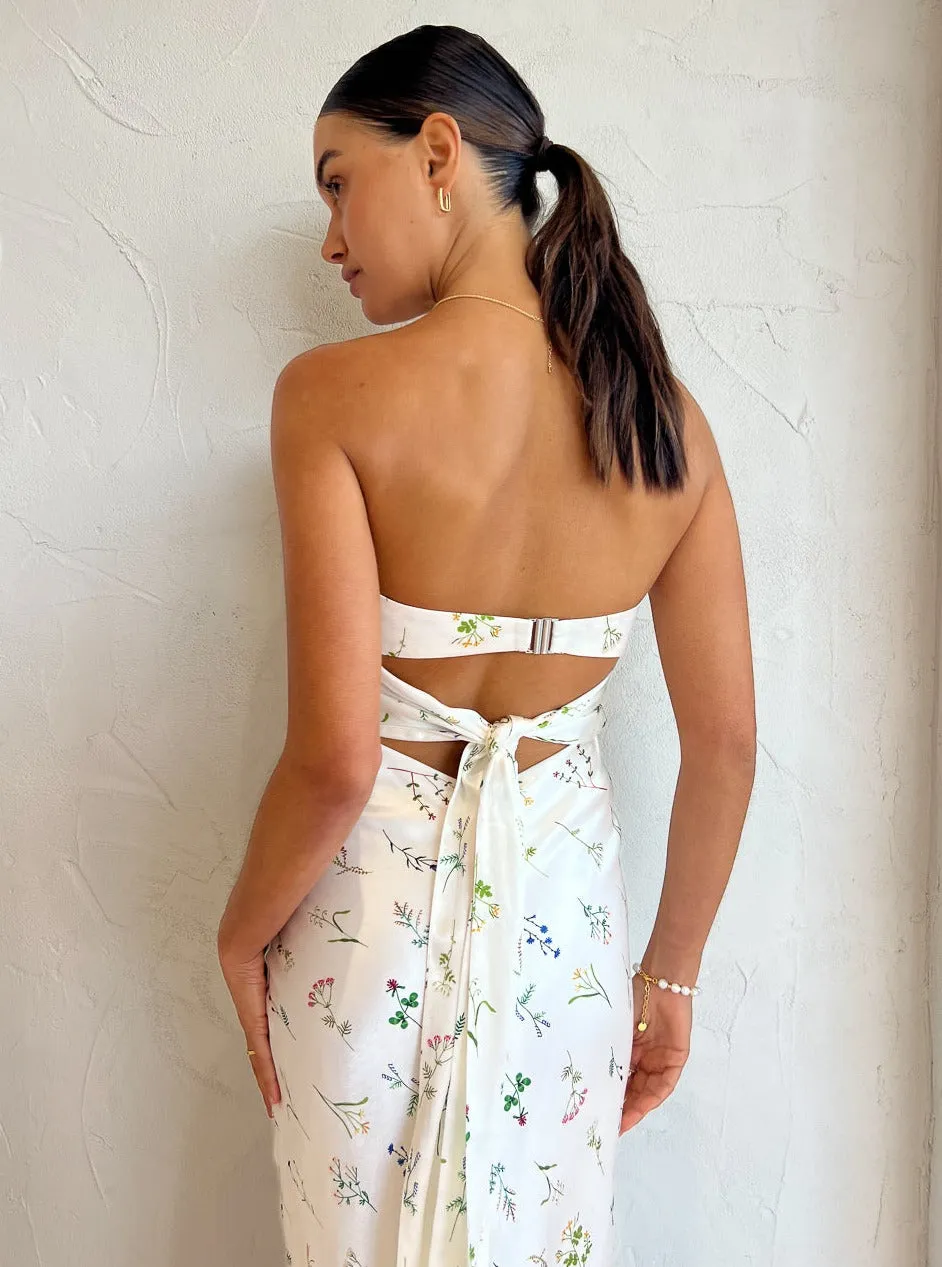 Third Form Field Flowers Strapless Midi Dress in Floral