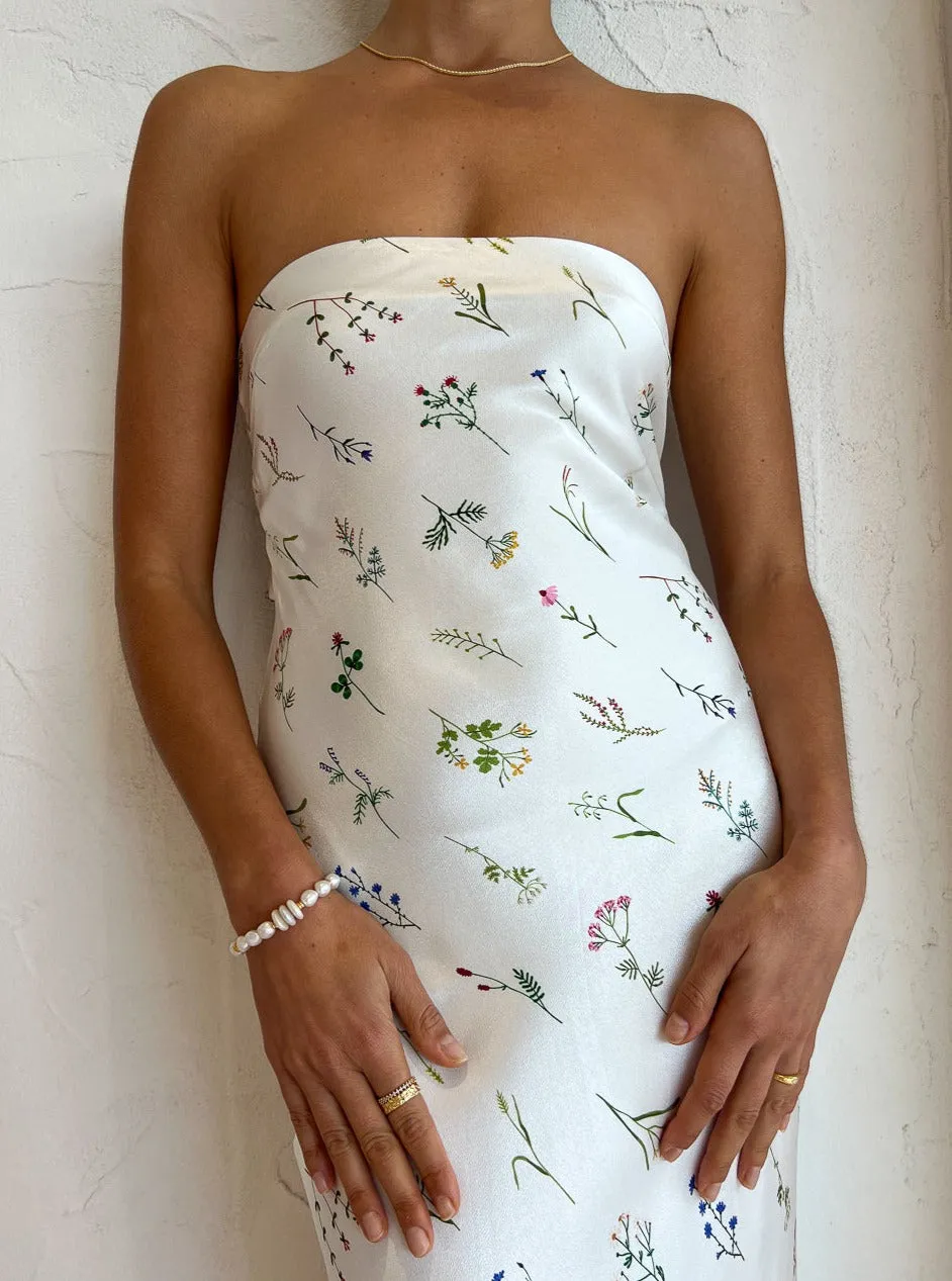 Third Form Field Flowers Strapless Midi Dress in Floral