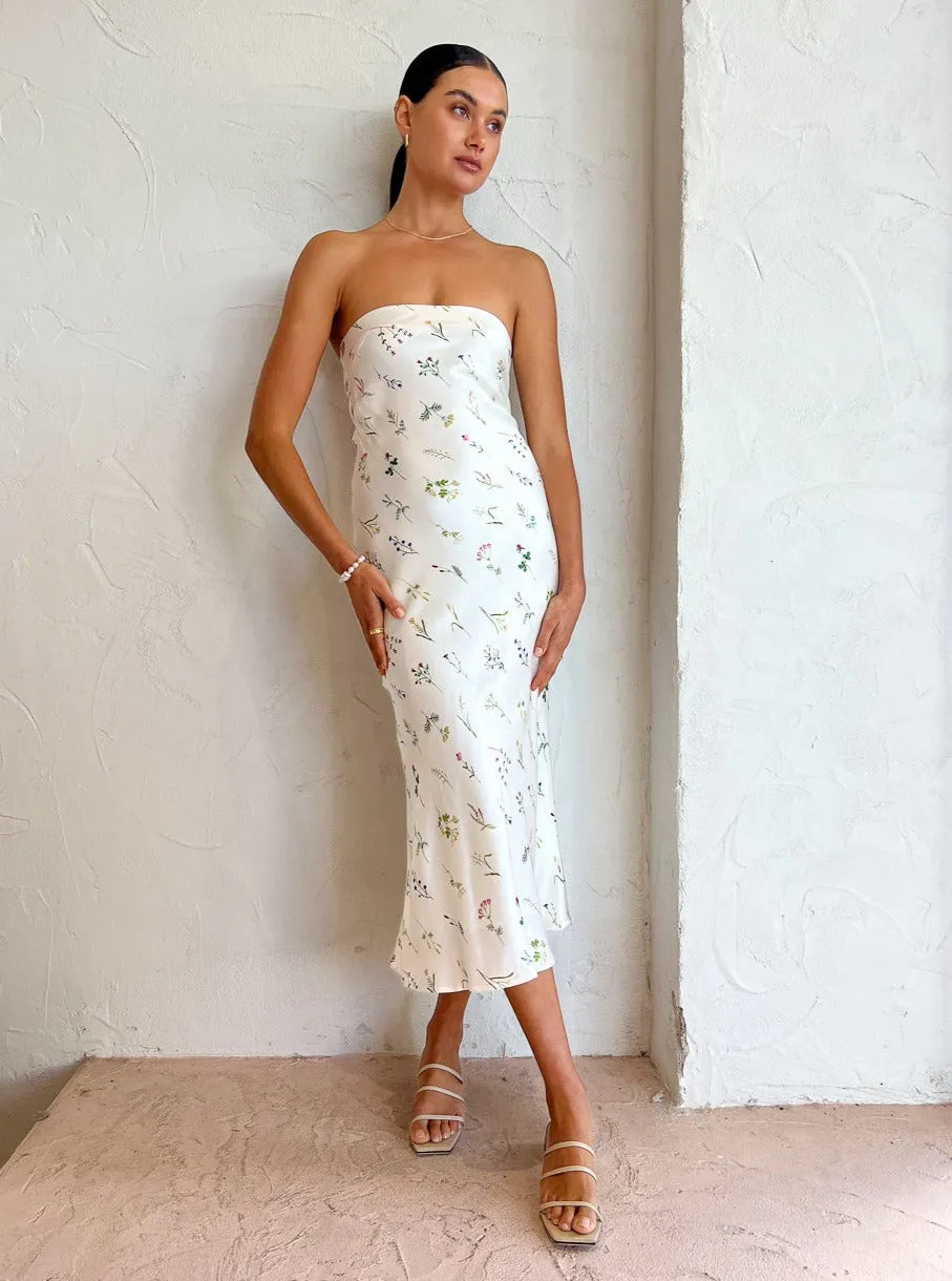 Third Form Field Flowers Strapless Midi Dress in Floral