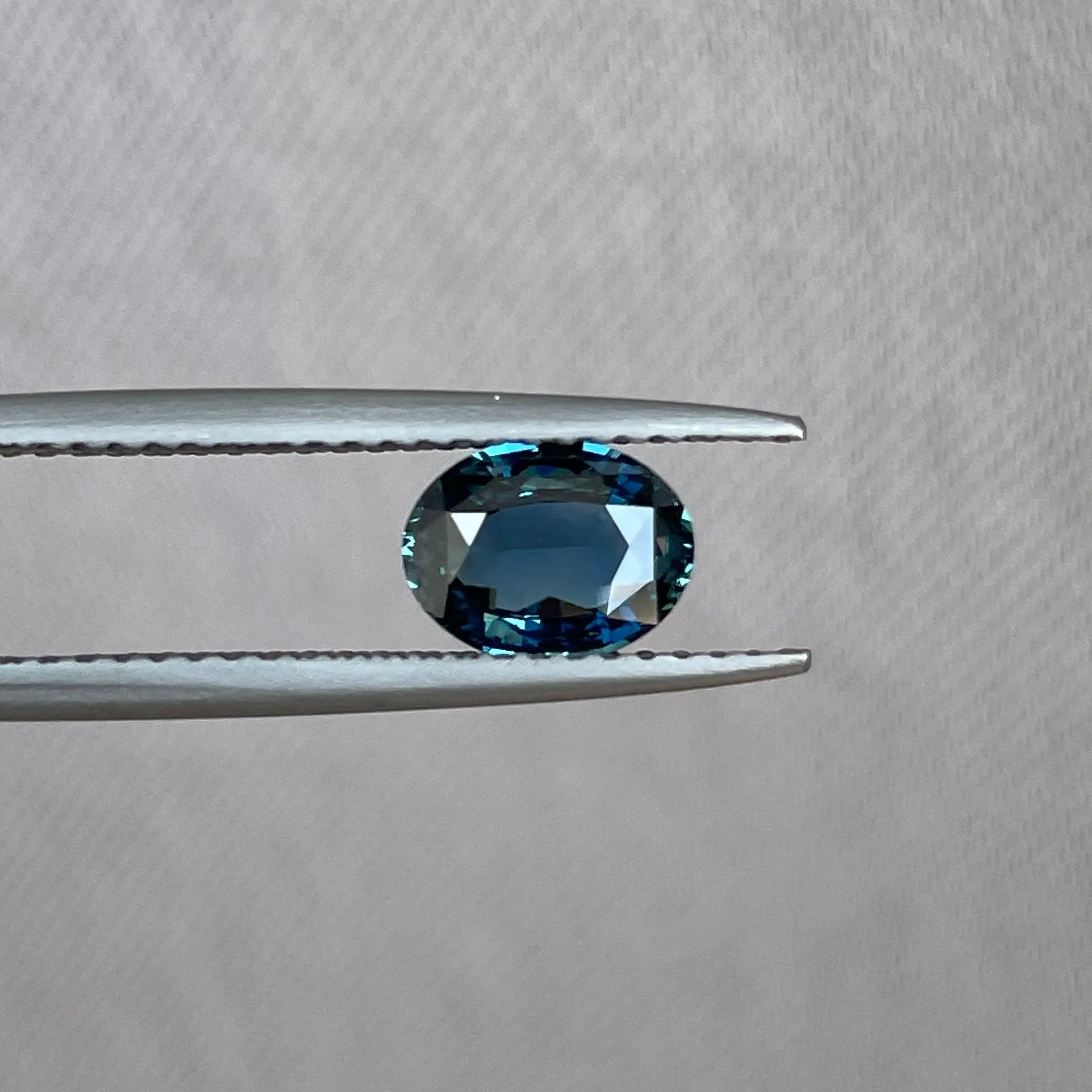 This 1.03 crt teal Sapphire is well cut to bring out the best colour and lustre, and has a perfect colour blend.