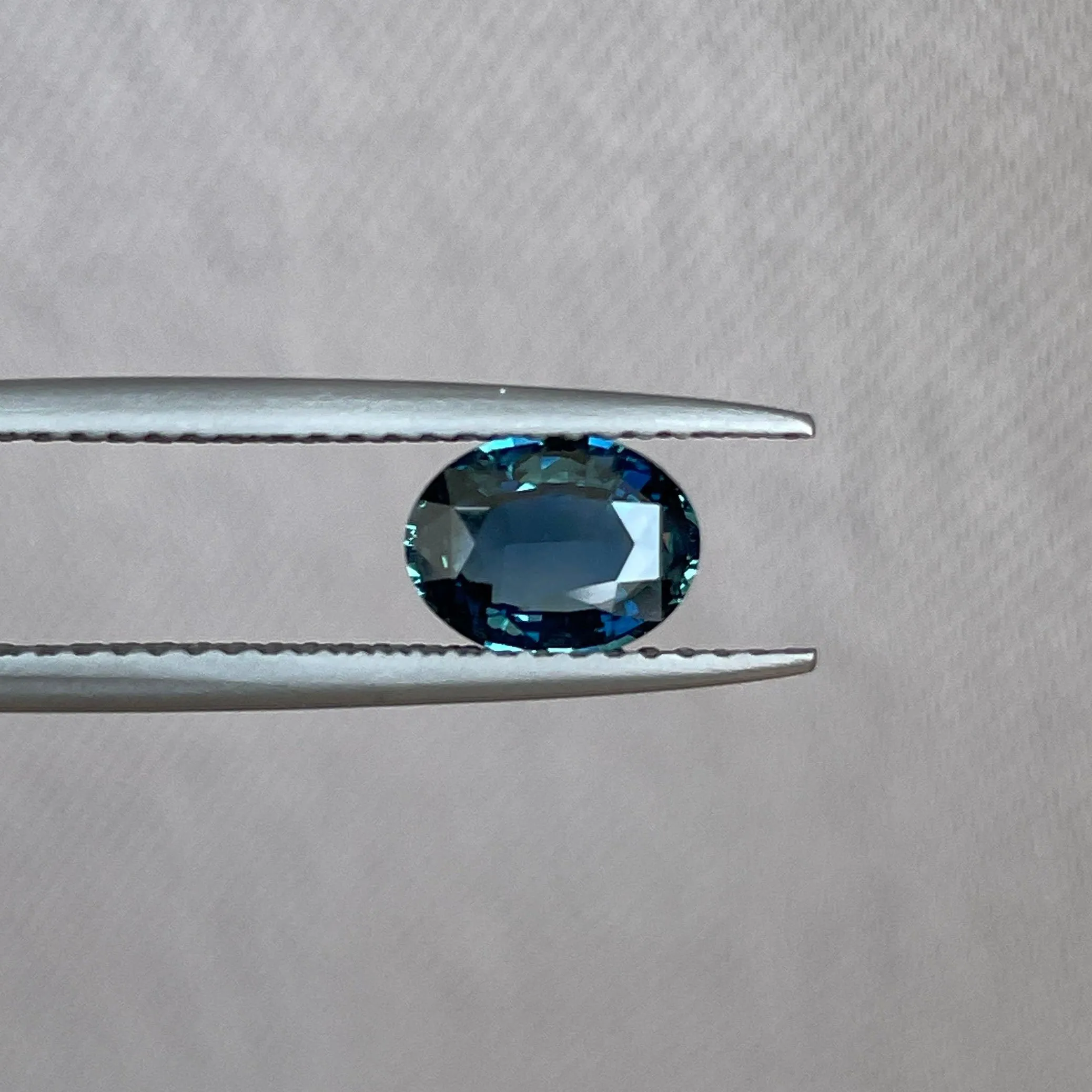 This 1.03 crt teal Sapphire is well cut to bring out the best colour and lustre, and has a perfect colour blend.