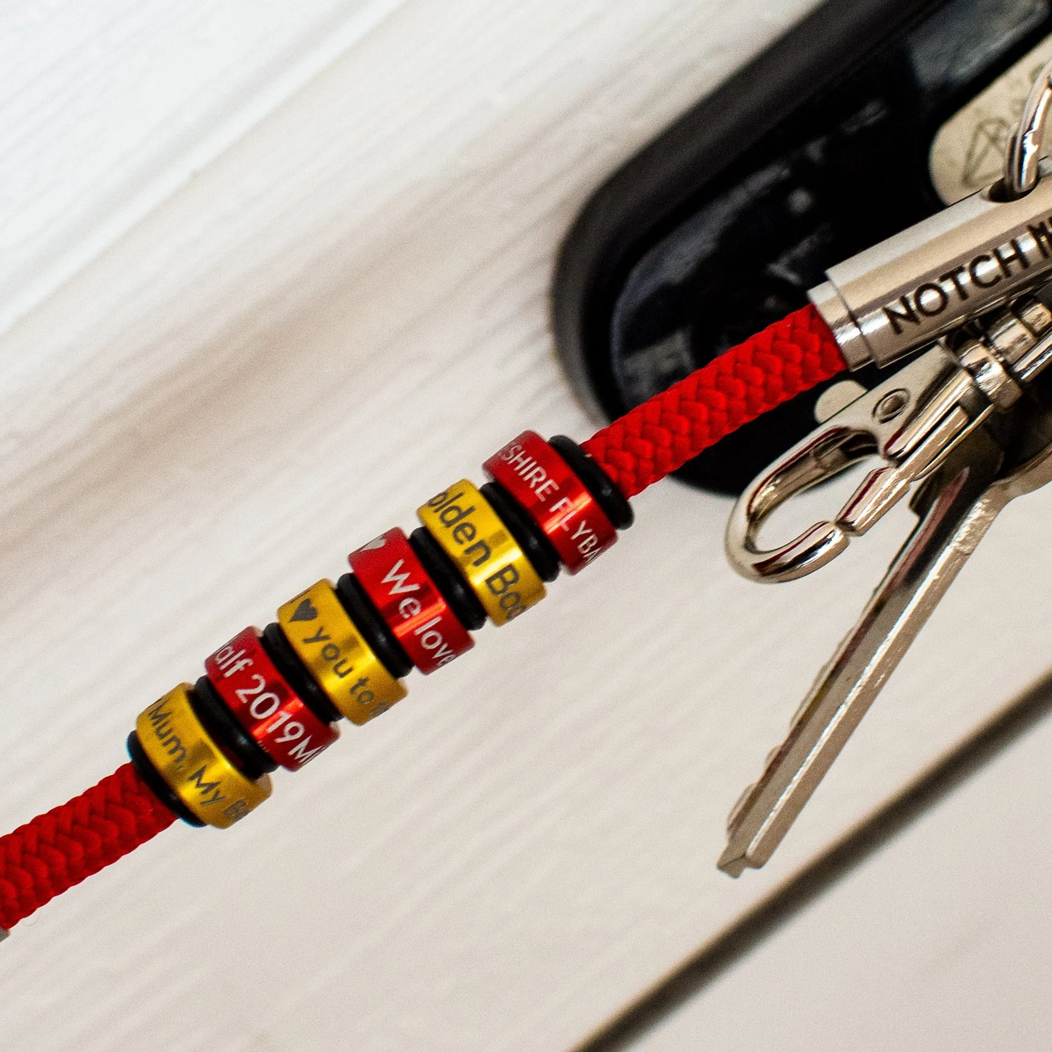 This Woman Runs OceanYarn NOTCH Bracelet - Coral Crush with Pink Clasp