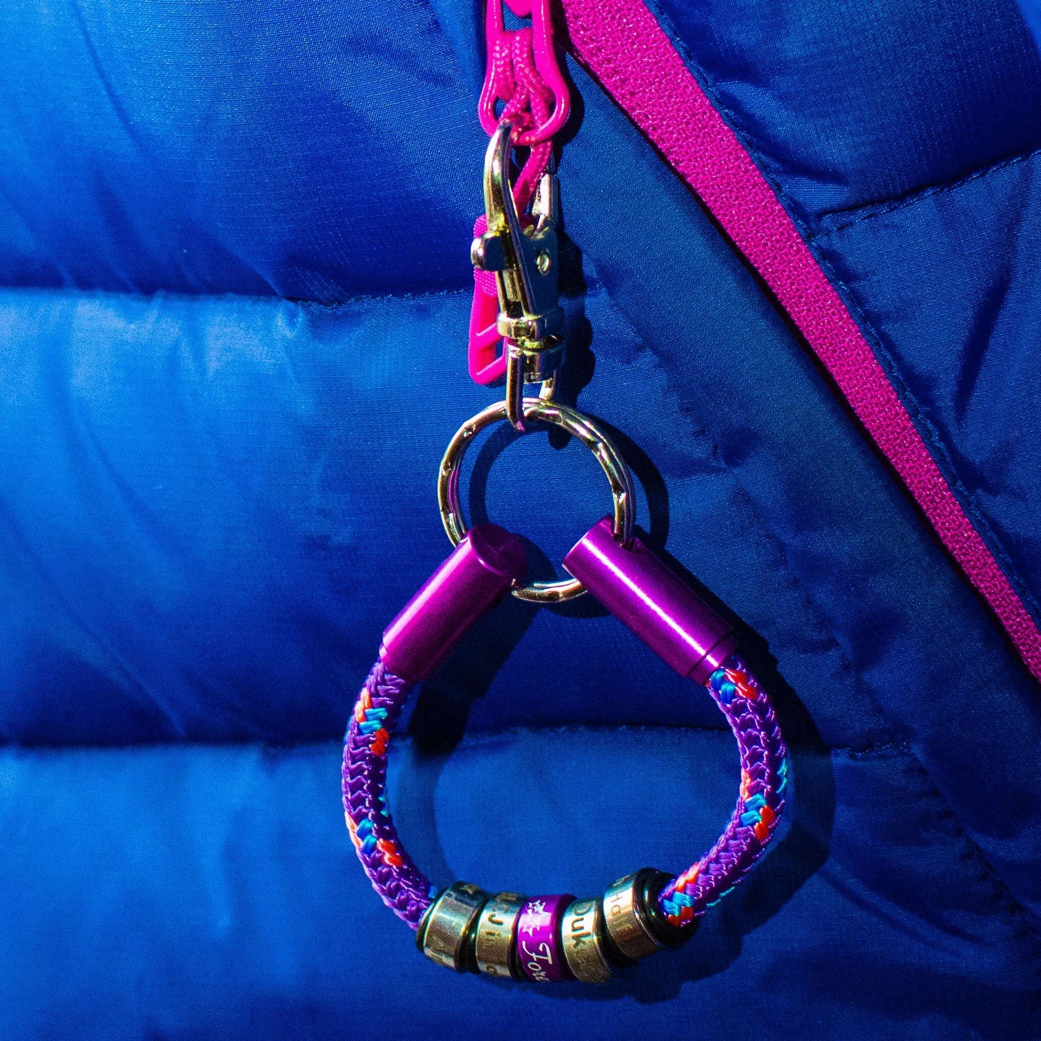 This Woman Runs OceanYarn NOTCH Bracelet - Coral Crush with Pink Clasp