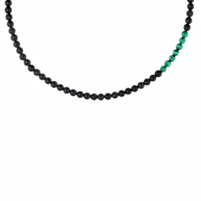 Thorn Bead Necklace in Onyx and Malachite