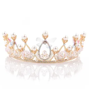 Tiara Crown Wedding Crown And Tiara Bridal Party Crystal And Pearl Crown Butterfly Wedding Bride Birthday Headband