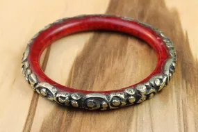 Tibetan Flora Design Red Copal Bracelet