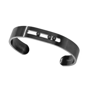 Titanium Black Diamond Move Bangle