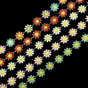 Titanium Steel Flower Chain Bracelet 6" Plus Extender - 10mm - 1 Bracelet - Choose Your Color