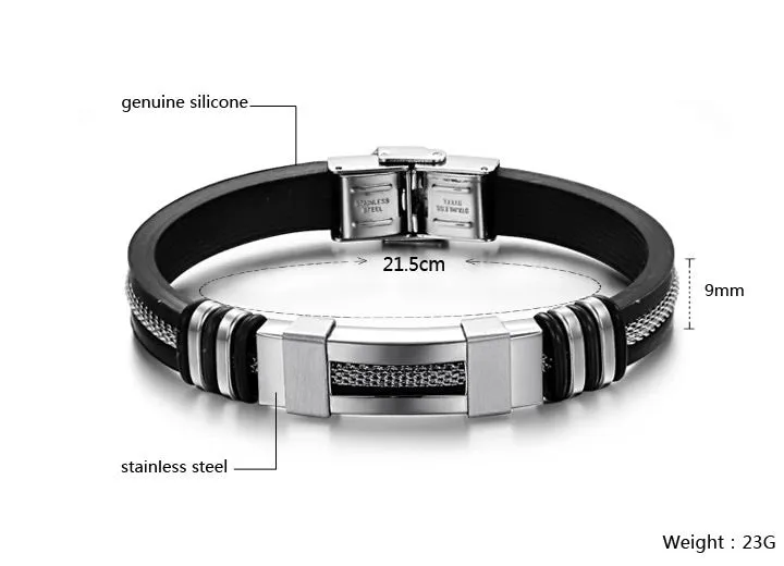 Titanium steel silicone bracelet