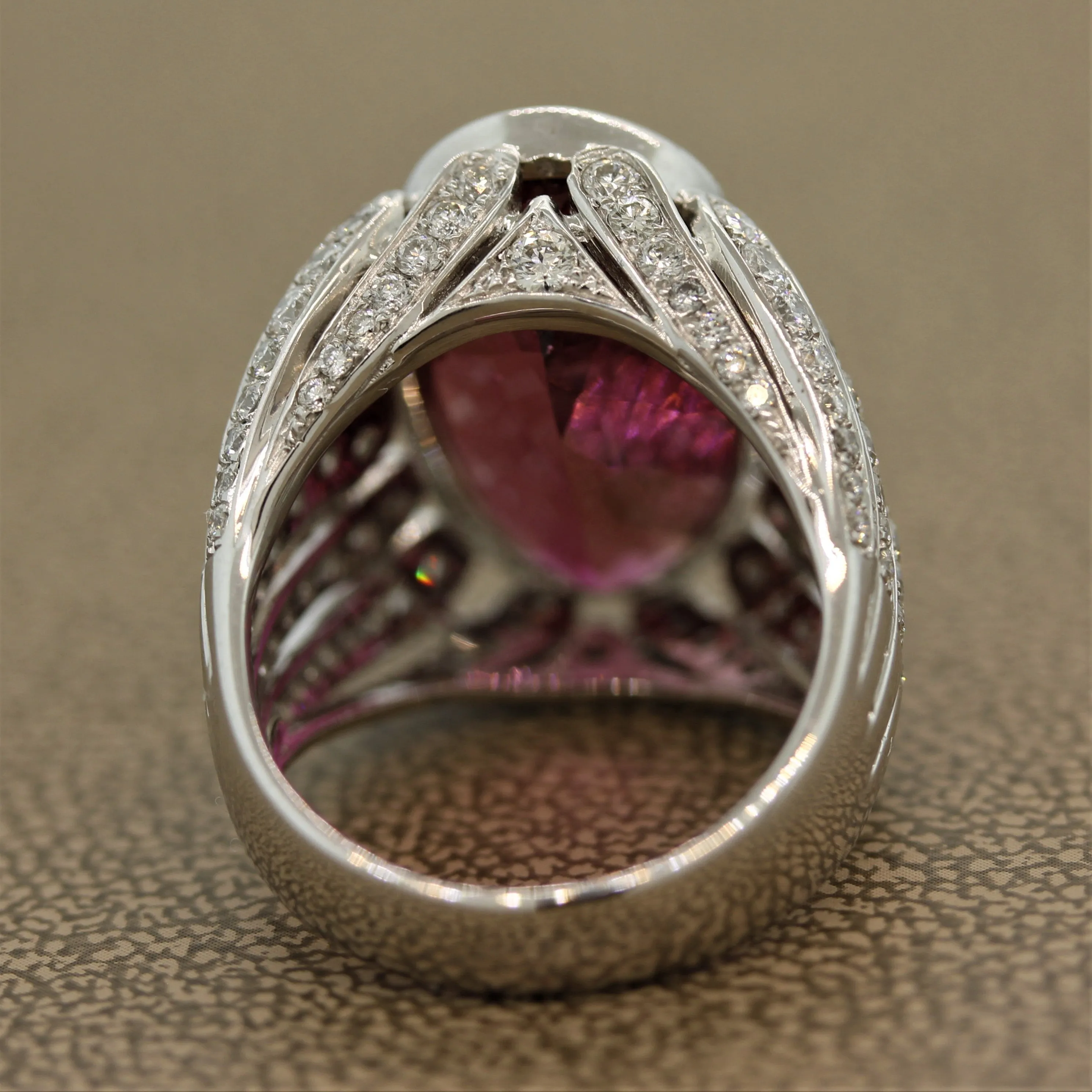 Tourmaline Diamond Gold “Flame” Cocktail Ring