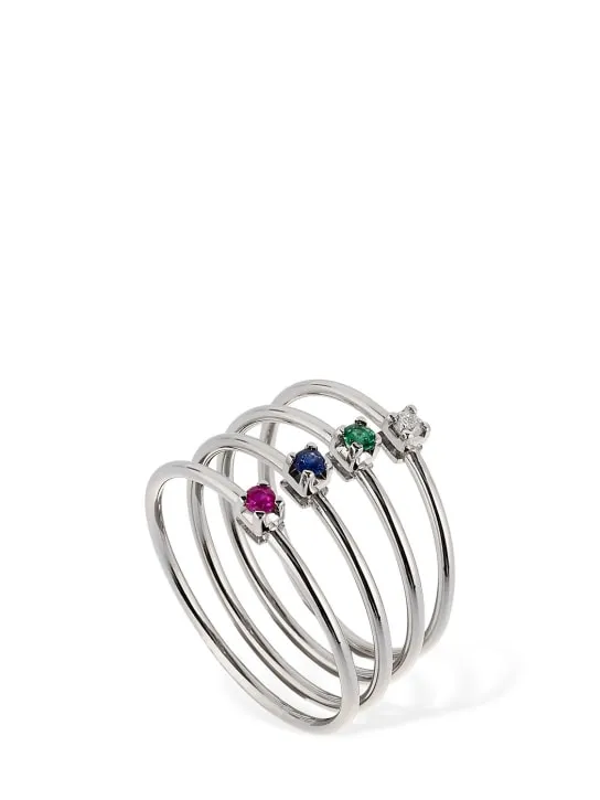 Vanzi   18kt White gold &amp; sapphire ring 